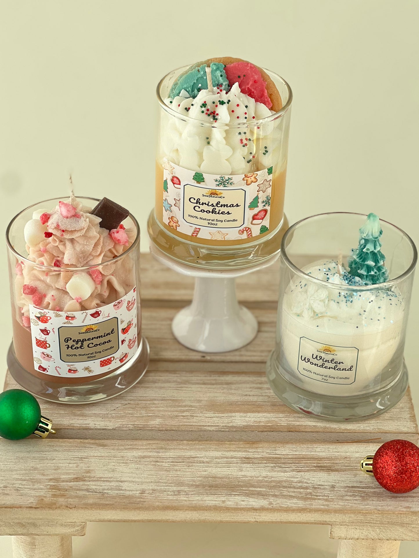 Peppermint Hot Cocoa Dessert Christmas Candle - SunHavenCo