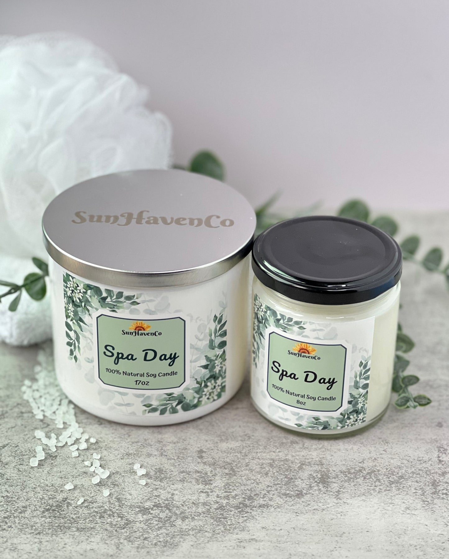 Large Spa Day Soy Wax Candles. 3 Wick Candles - SunHavenCo