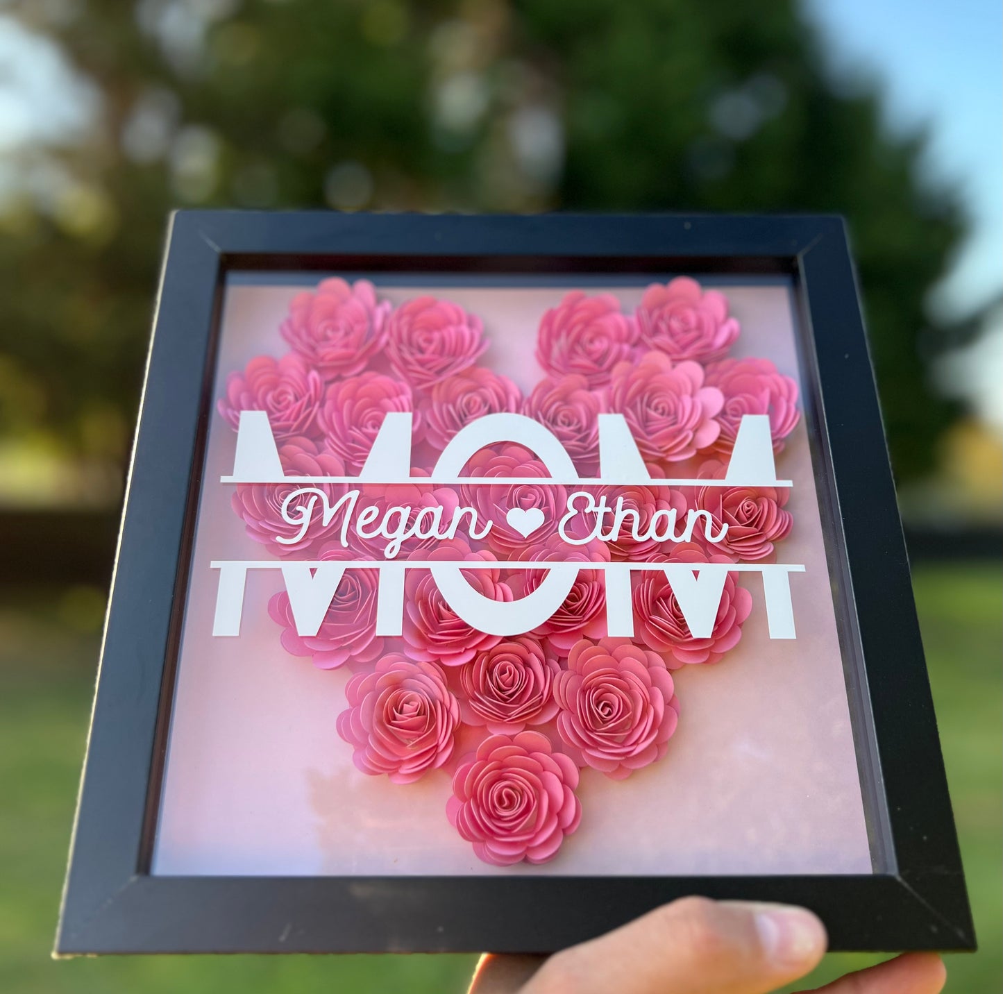 Mom Shadowbox with Larger Flowers - SunHavenCo