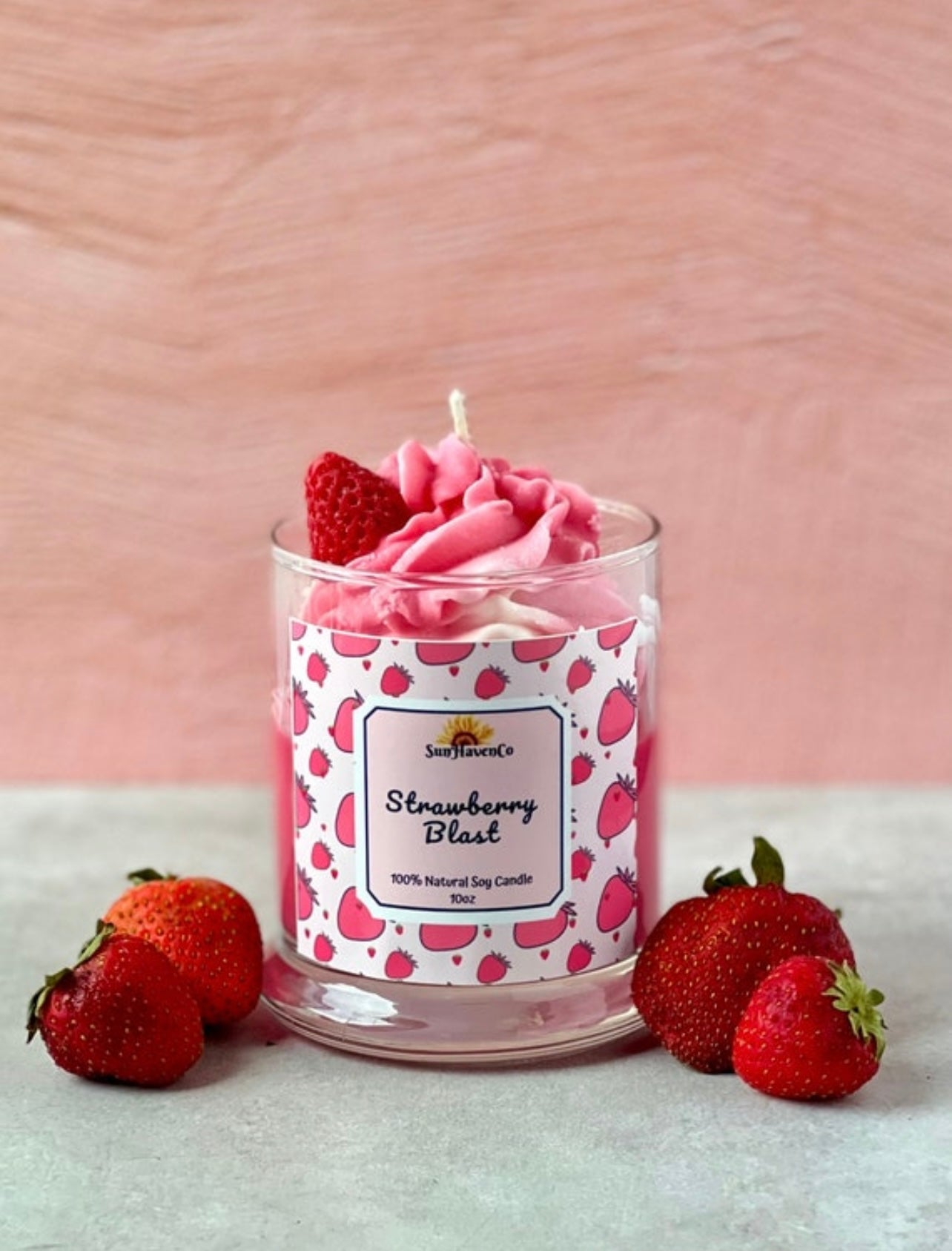 Strawberry Blast Soy Candle - SunHavenCo