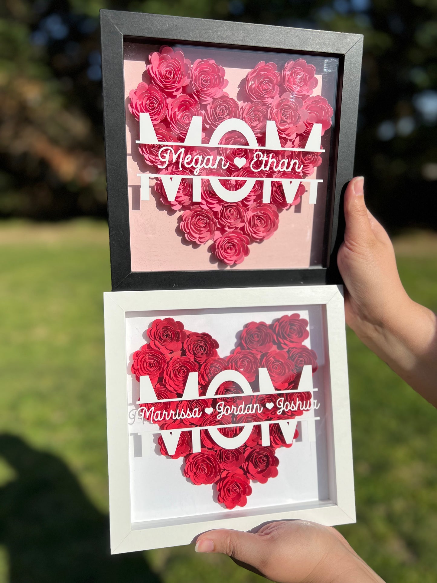 Mom Shadowbox with Larger Flowers - SunHavenCo