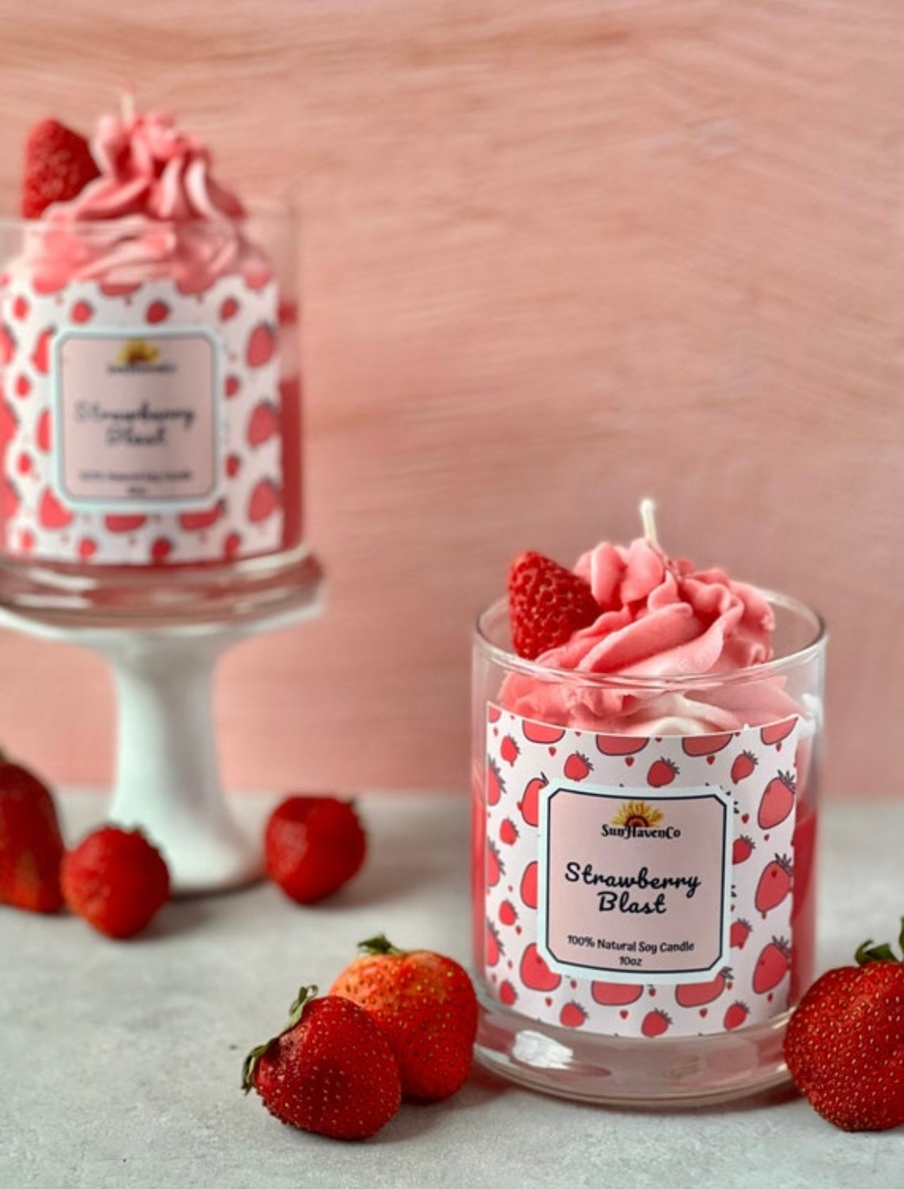 Strawberry Blast Soy Candle - SunHavenCo