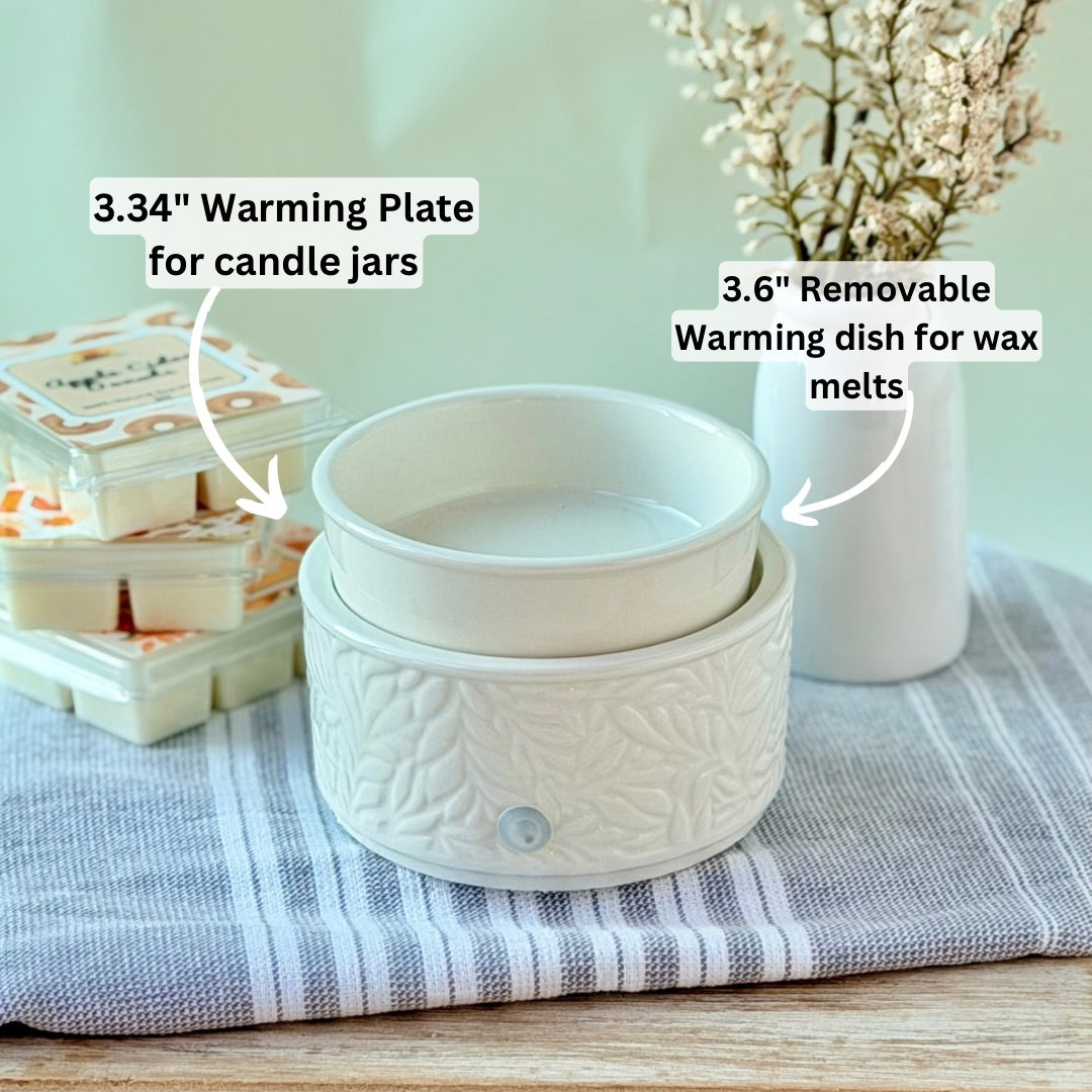 Ceramic Wax Warmer, Electric Wax Warmer, 3 in 1 Candle & Wax Warmer Gift, Candle Gift for her, House warming gift, Wax Melt Warmer