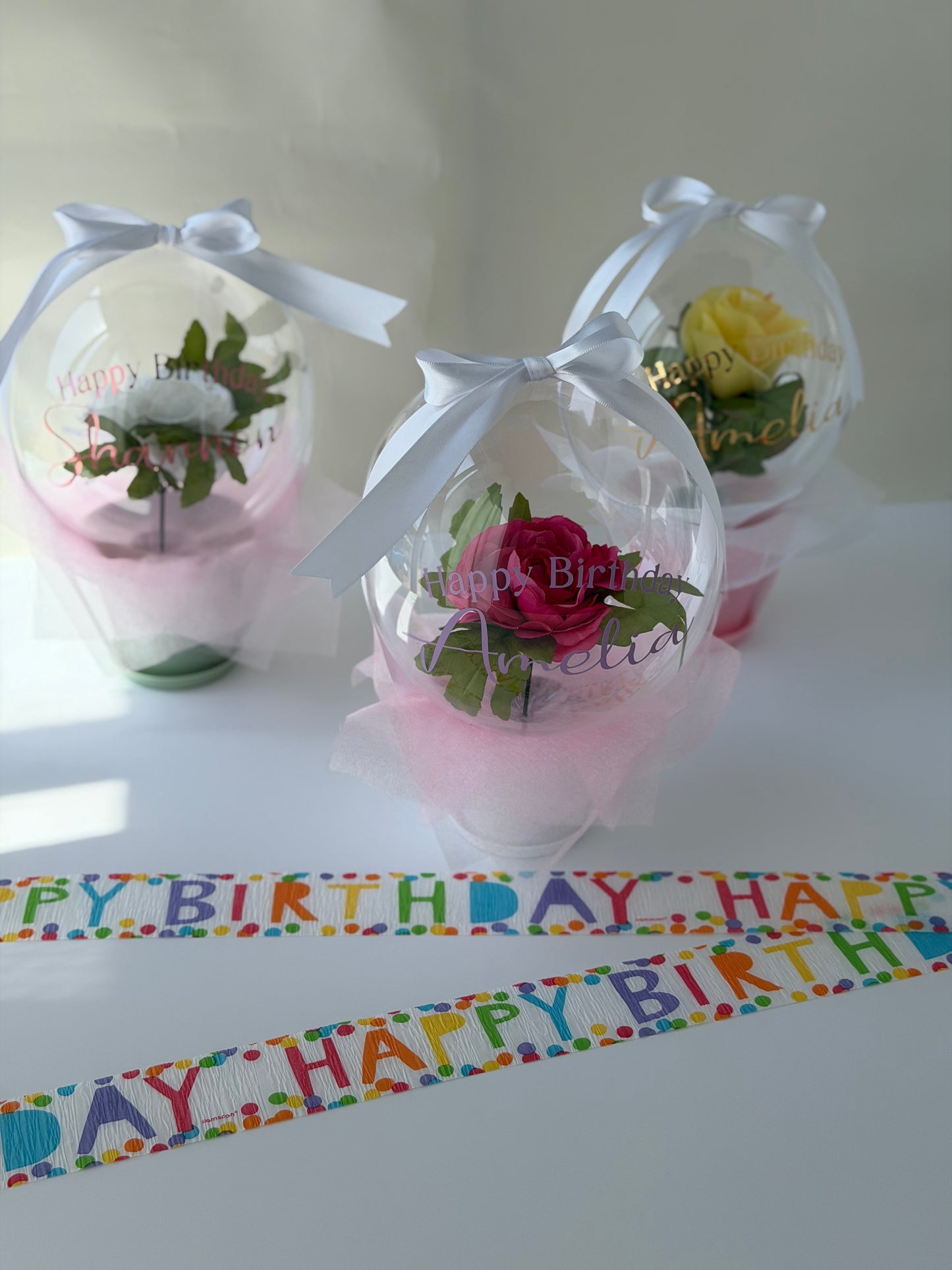 Happy Birthday Balloon Flower Bouquet - SunHavenCo