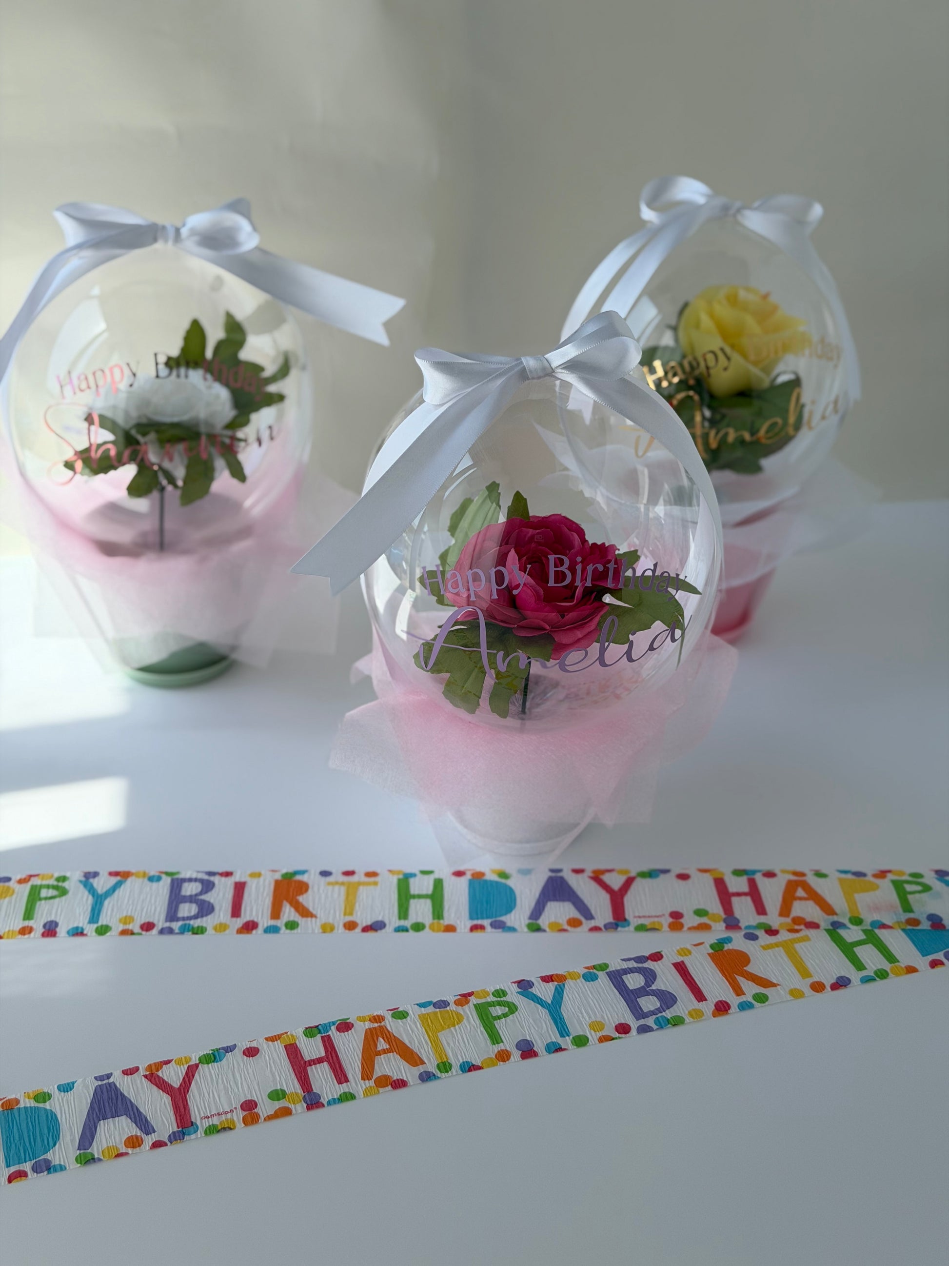 Happy Birthday Balloon Flower Bouquet - SunHavenCo