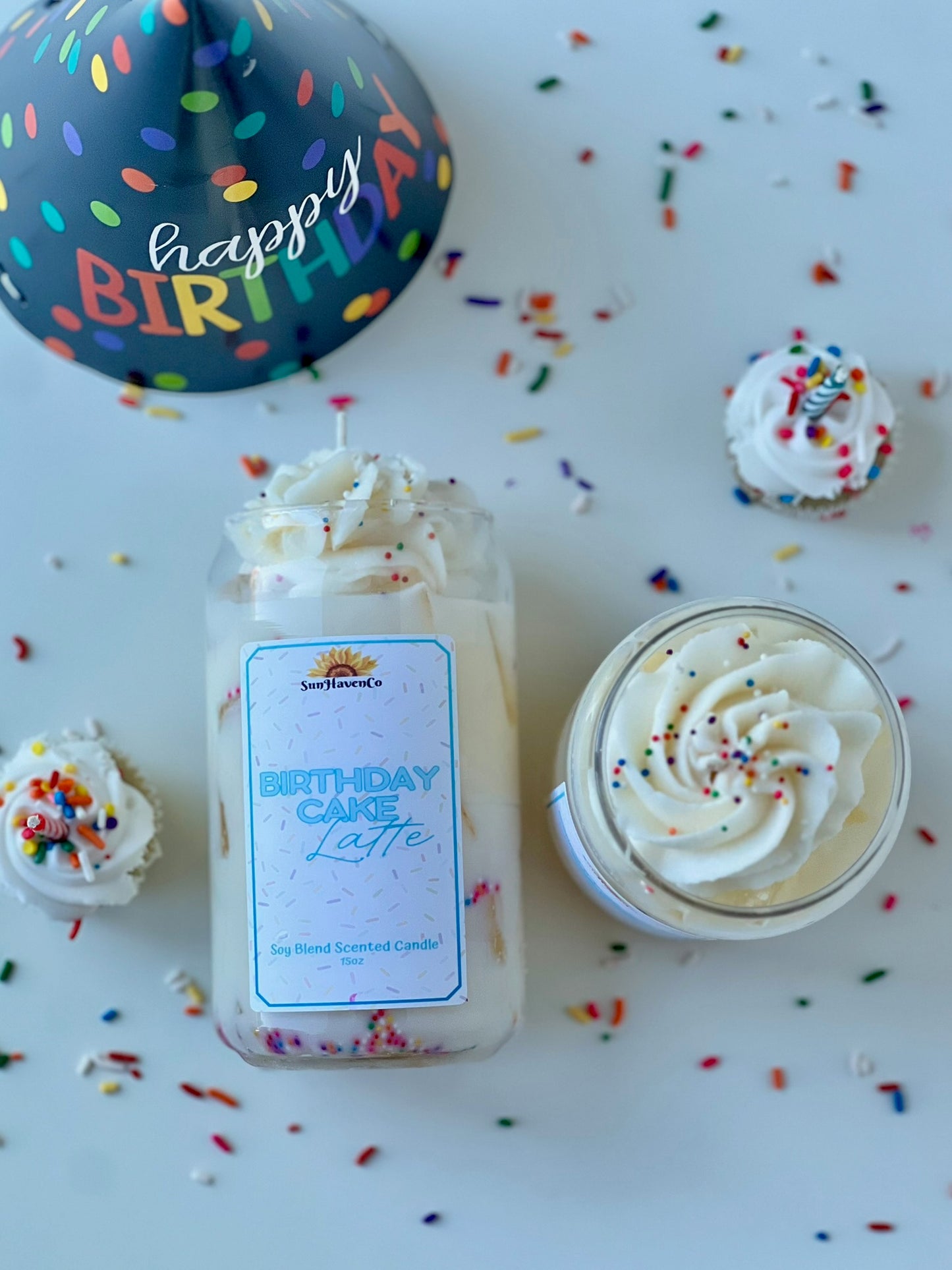 Birthday Cake Latte Candle