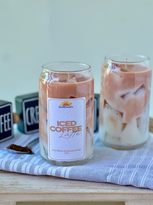 Iced Coffee Candle, Drink Candle, Iced Latte Drink Candle, Soy Wax Candle, Dessert Candle, Natural Soy Candle