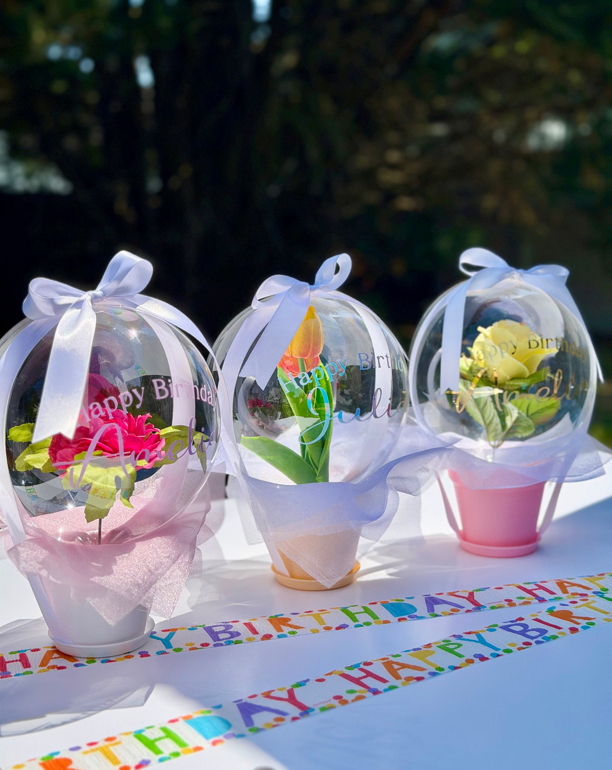 Happy Birthday Balloon Flower Bouquet - SunHavenCo