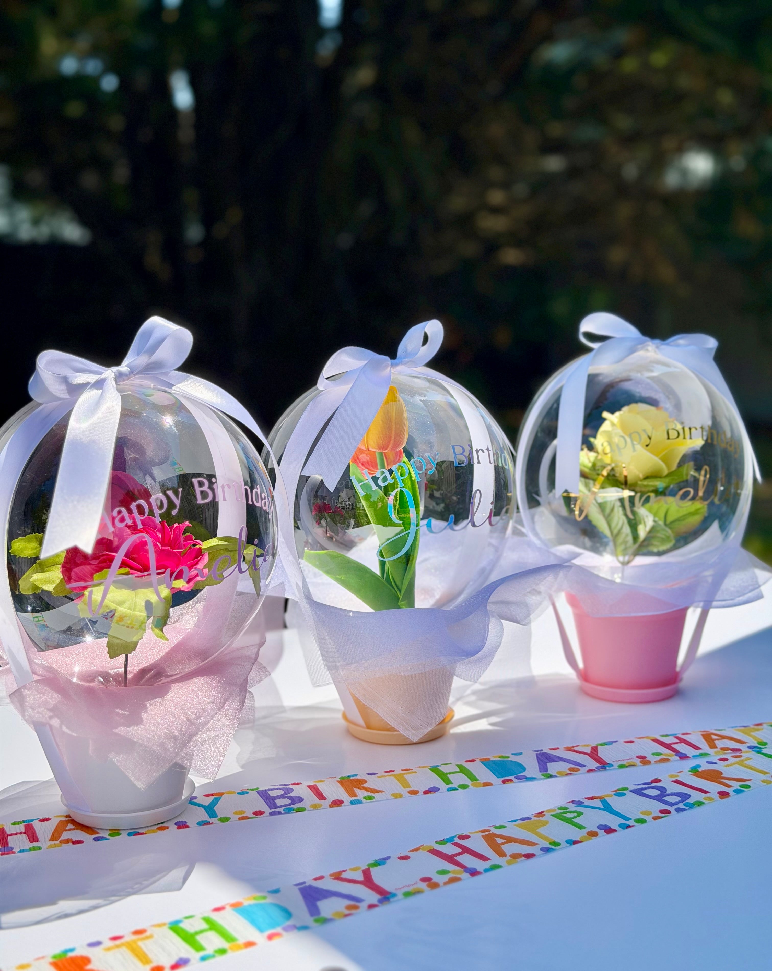 Happy Birthday Balloon Flower Bouquet - SunHavenCo