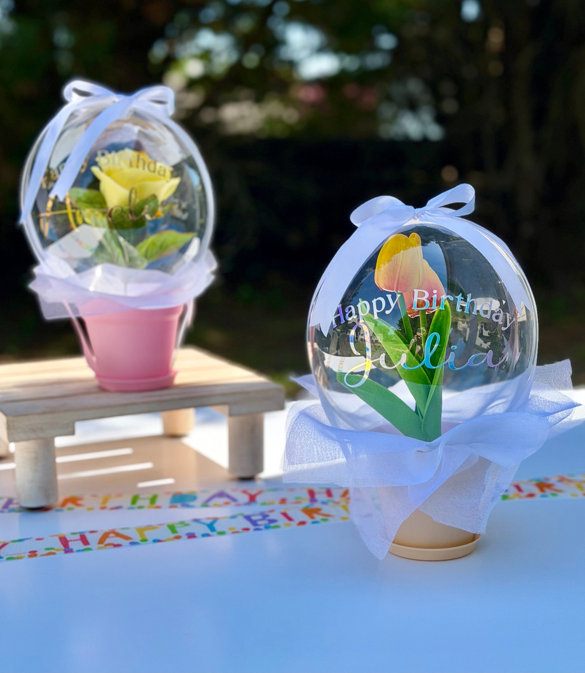 Happy Birthday Balloon Flower Bouquet - SunHavenCo