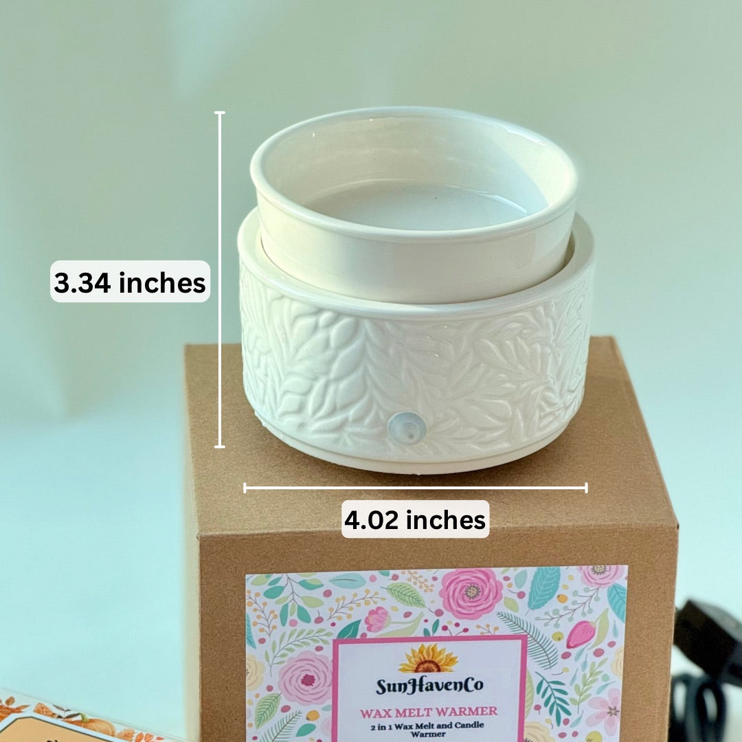 Ceramic Wax Warmer, Electric Wax Warmer, 3 in 1 Candle & Wax Warmer Gift, Candle Gift for her, House warming gift, Wax Melt Warmer
