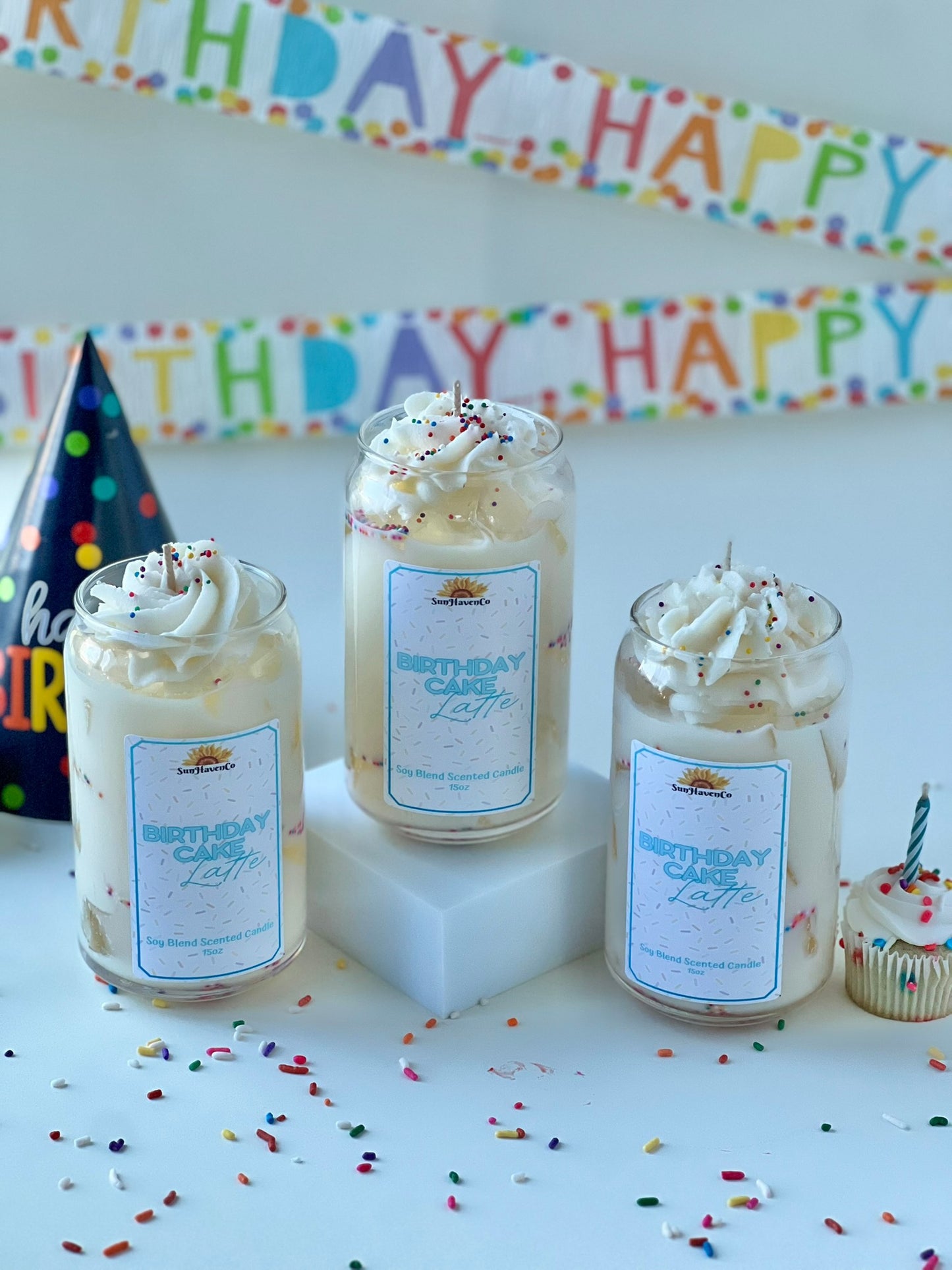 Birthday Cake Latte Candle
