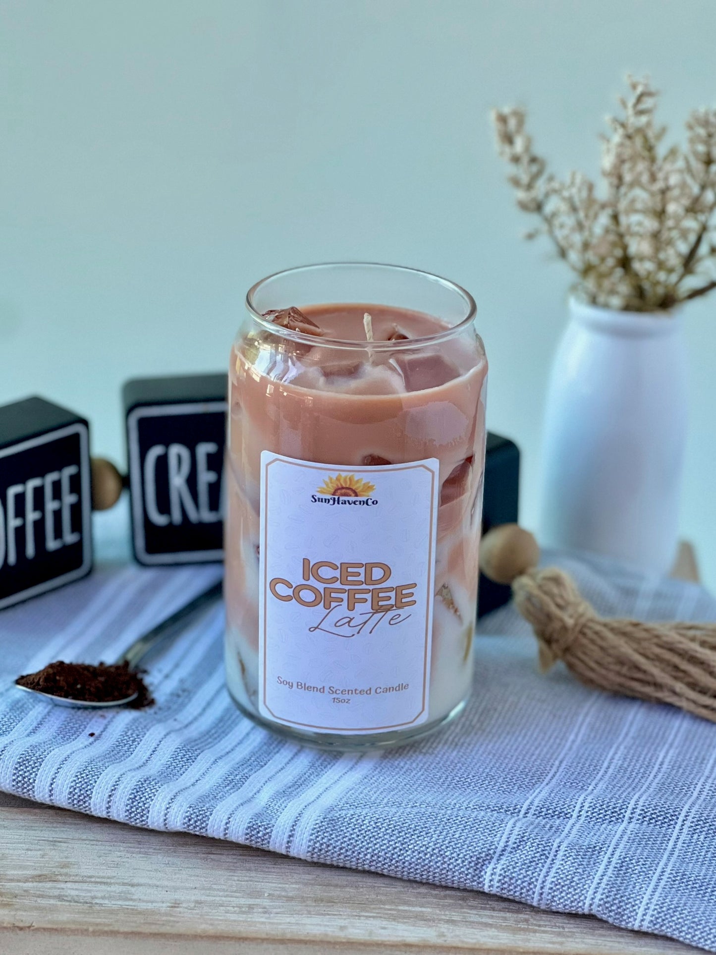 Iced Coffee Candle, Drink Candle, Iced Latte Drink Candle, Soy Wax Candle, Dessert Candle, Natural Soy Candle