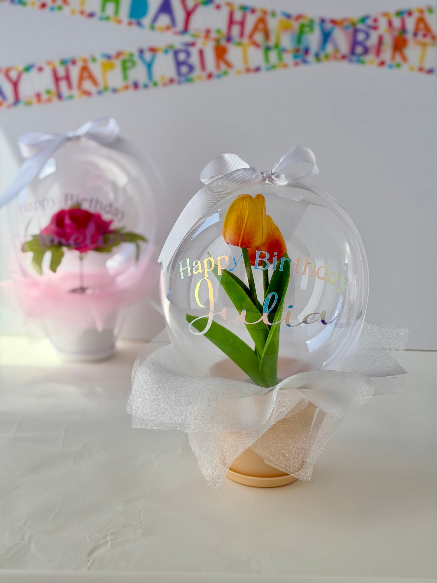 Happy Birthday Balloon Flower Bouquet - SunHavenCo