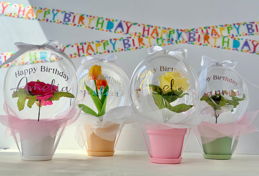 Happy Birthday Balloon Flower Bouquet - SunHavenCo