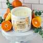 Large Watermint & Clementine Soy Wax Candles. 3 Wick Candles - SunHavenCo